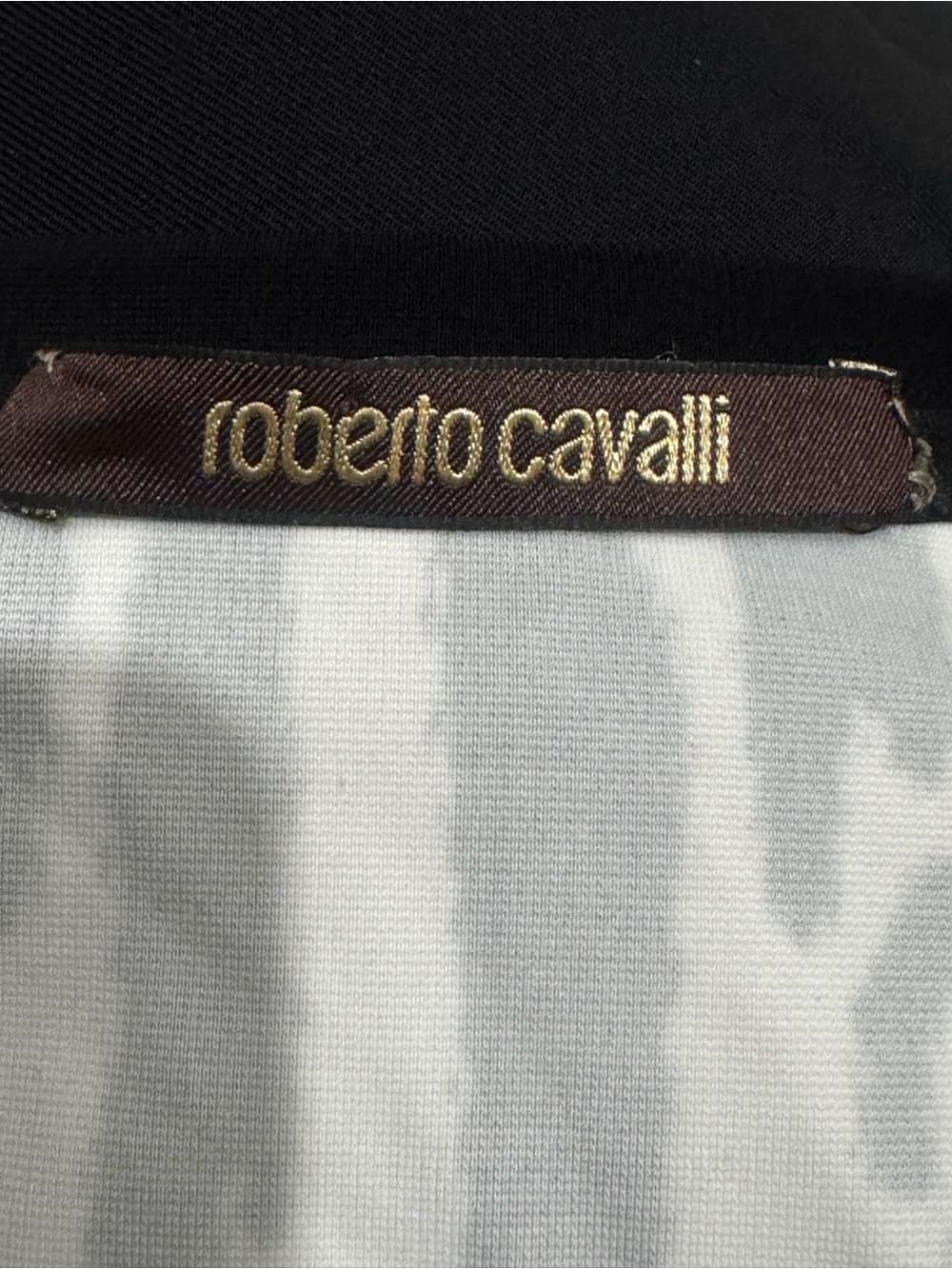 Roberto Cavalli Black and White Animal-Print Midi Dress - Picture 7 of 7